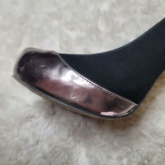 Steve Madden Flirrt Platform Black Grey & Metallic Colorblock Pumps Heels - Picture 12 of 12